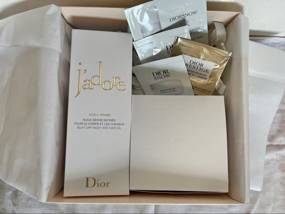 【未使用】j'adoreボディ&ヘアオイル＋ボディークリーム＋サンプルのおまけ付