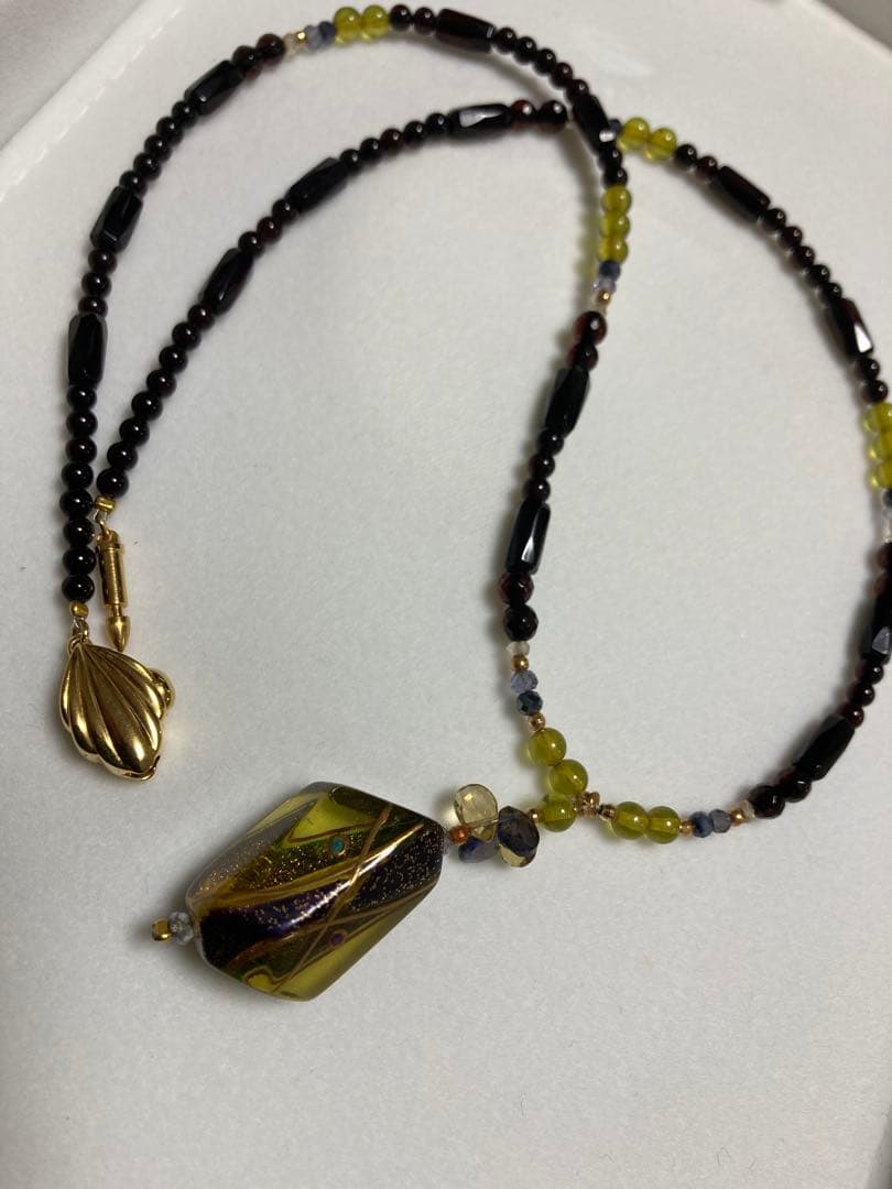 定価¥86.400【ebony】エボニー／SV K18 琥珀ネックレス