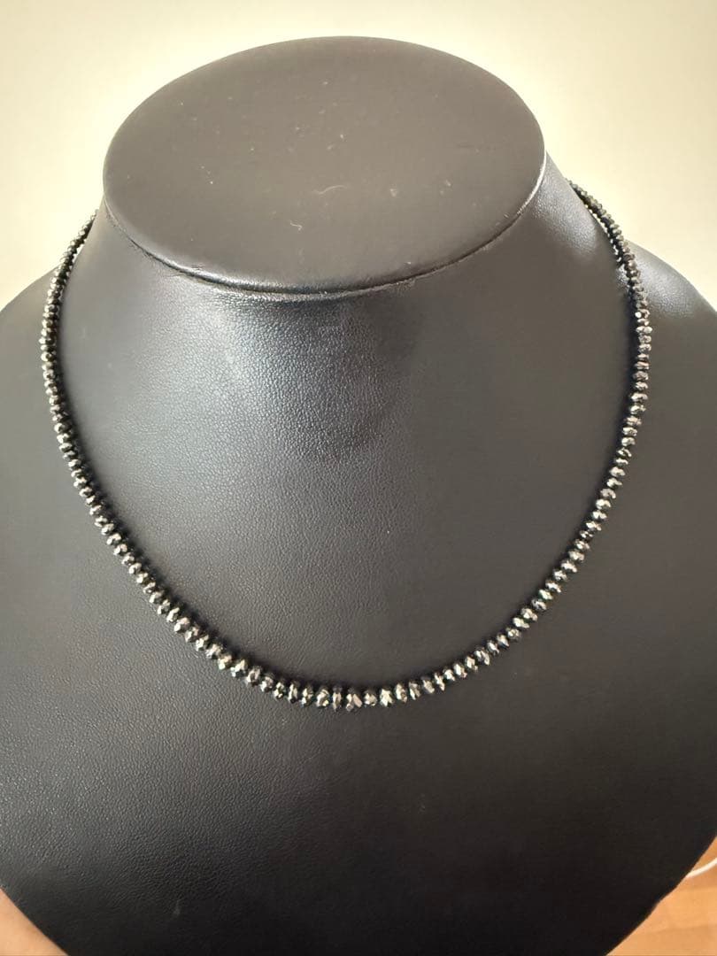 限界特価価格美品❣️k18WGブラックダイア30ct upネックレスミニ鑑別付き