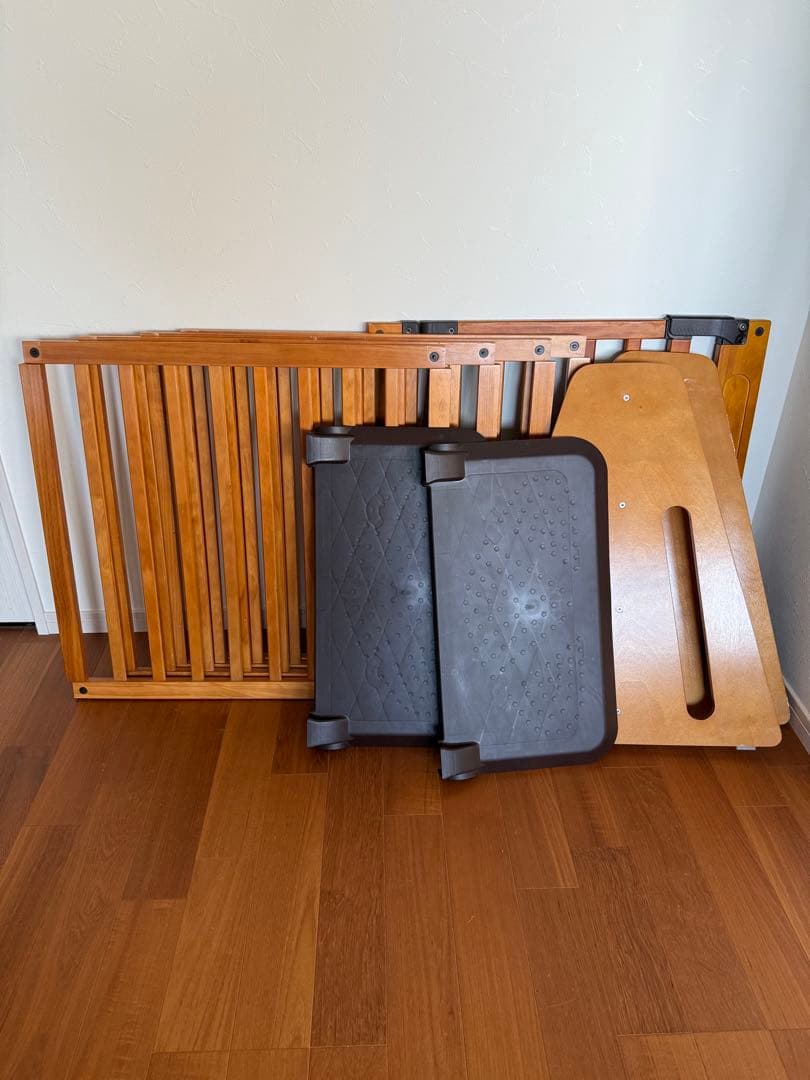 日本育児　木製パーテーション　FLEX-W 400 ブラウン　ベビーゲート