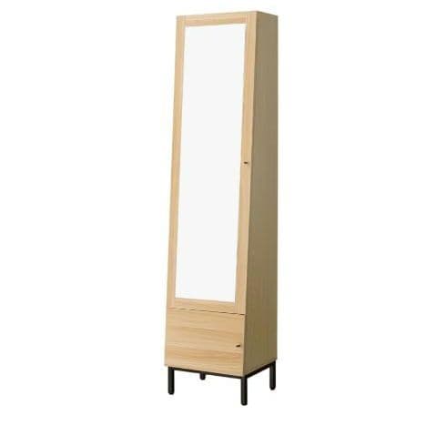 新品 ドレッサー ラック 棚 スリム スタンドミラー 全身鏡 姿見収納 ホワイト