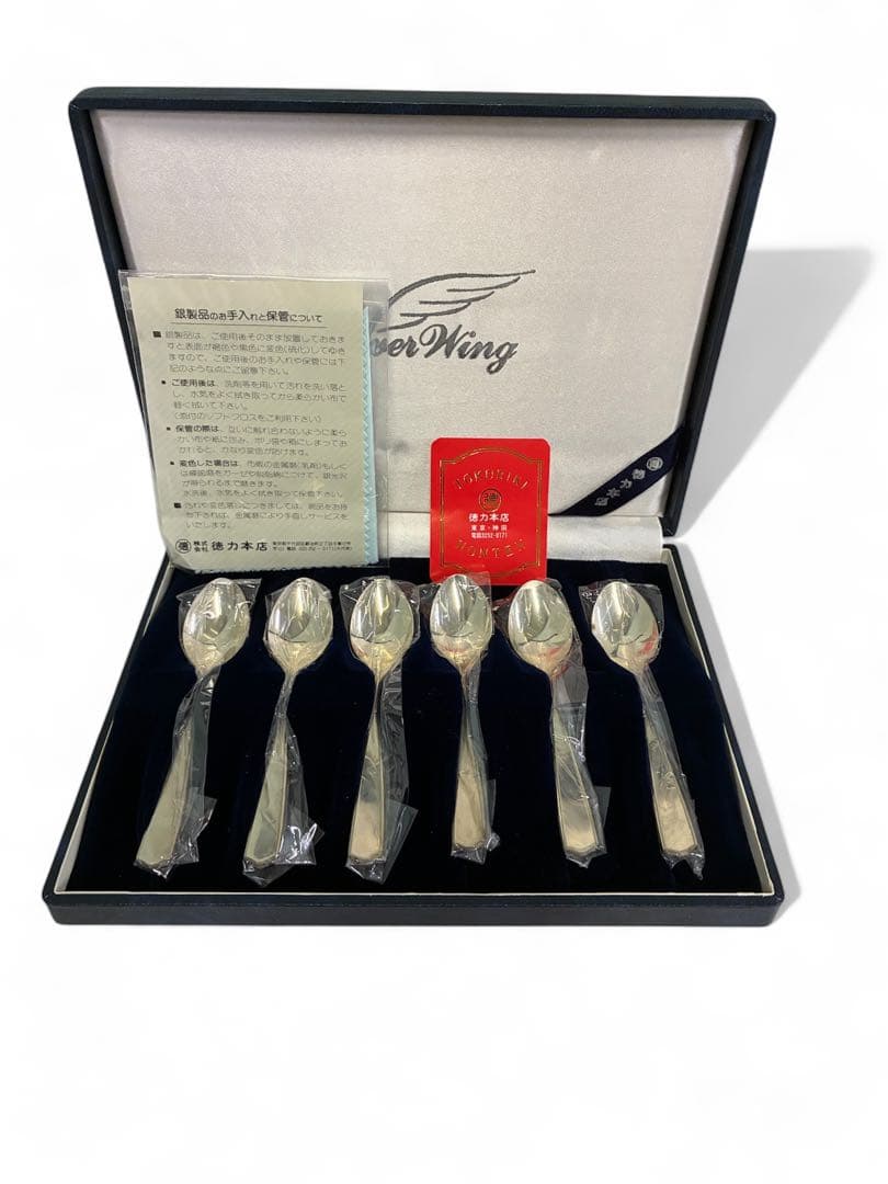わ*ん様 Silver Wing スプーン　6本 ギフトボックス付　徳力銀製スプ