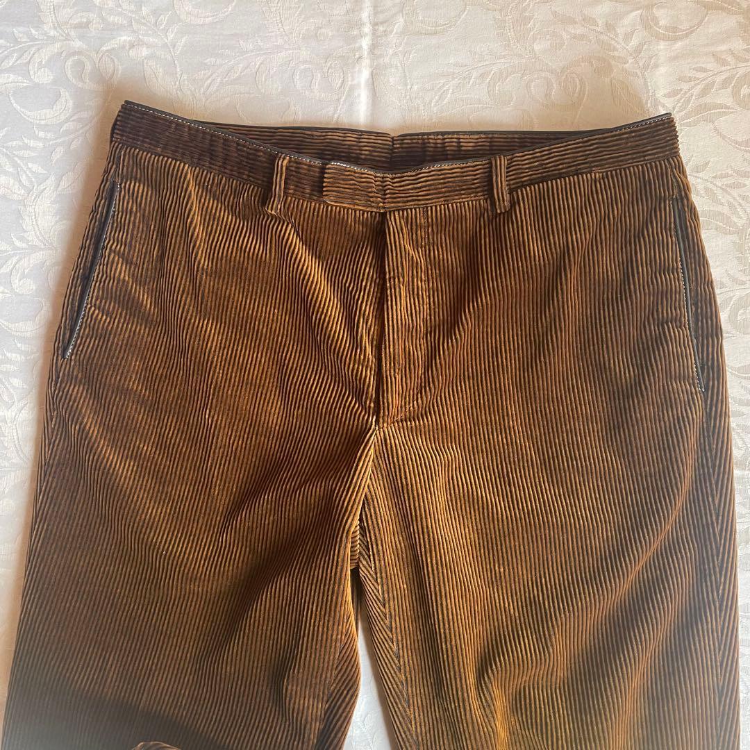 ☆HERMES☆ コーデュロイ パンツ スラックス 太畝 ブラウン LL XL