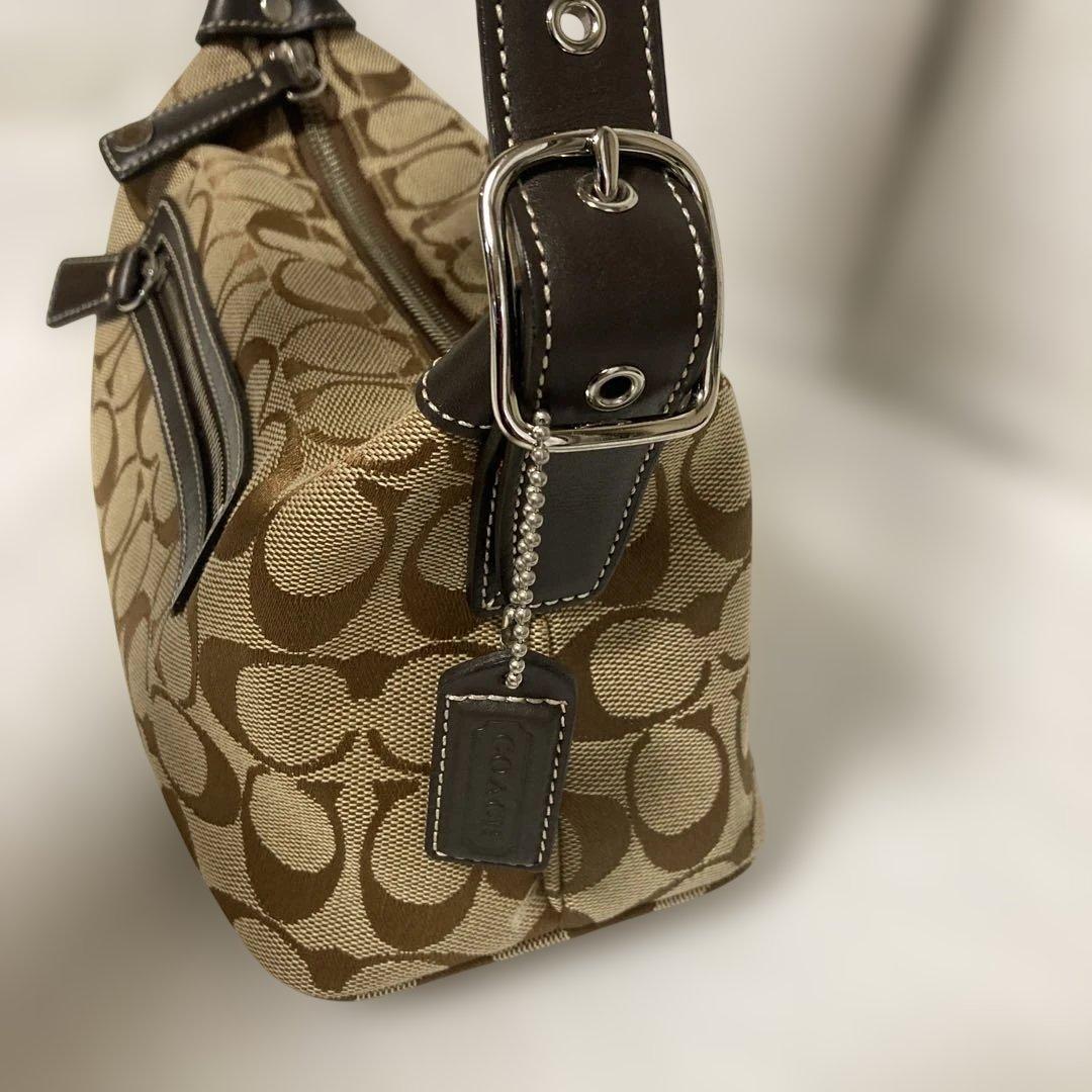 COACH　アクセサリーポーチ★極美品ハンドバッグ シグネチャー　6044