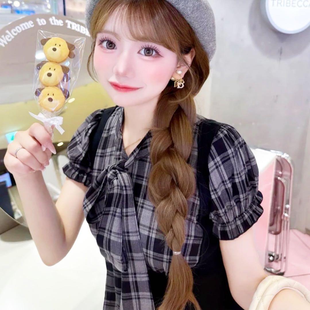 新品未開封　ダーリッチ　レイヤードライクボウタイニットミニワンピースFREE