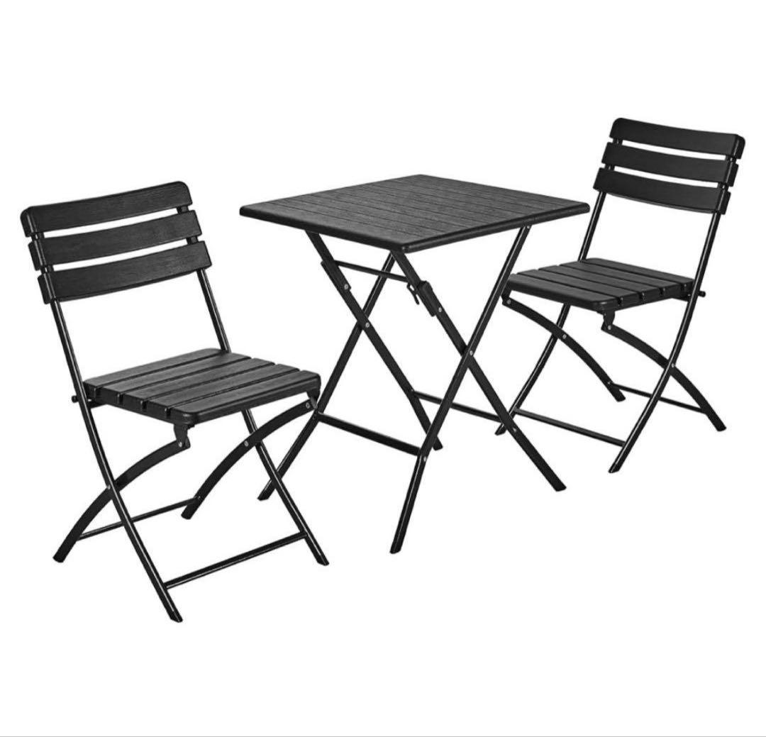 アウトドア テーブル チェアセット 3点セット 折りたたみ式 ガーデンテーブル