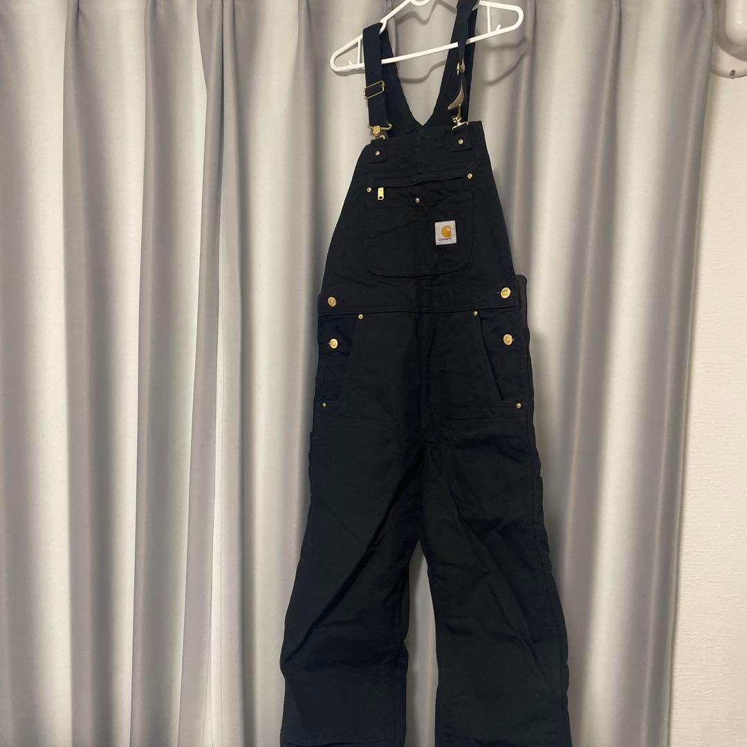 Carhartt ブラックオーバーオール　32×32