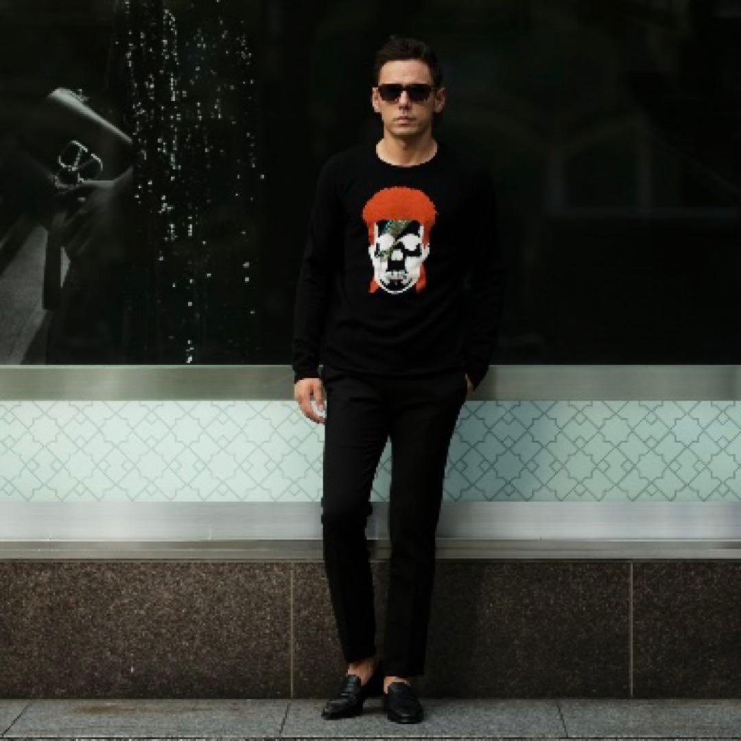 【新品】ルシアンペラフィネ デヴィッドボウイ スカル セーター S カシミヤ