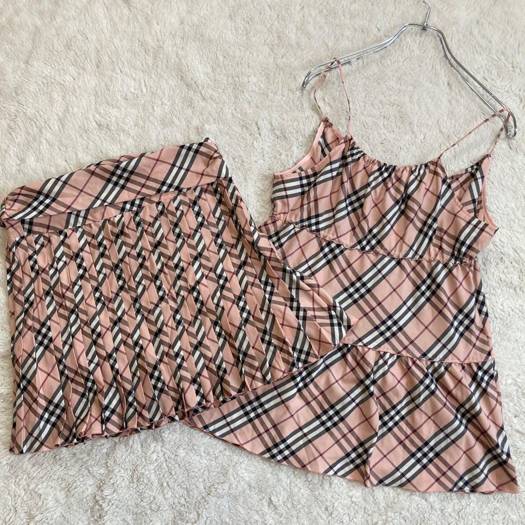 希少美品✨バーバリーブルーレーベル　キャミソール　ミニスカート　セットアップ