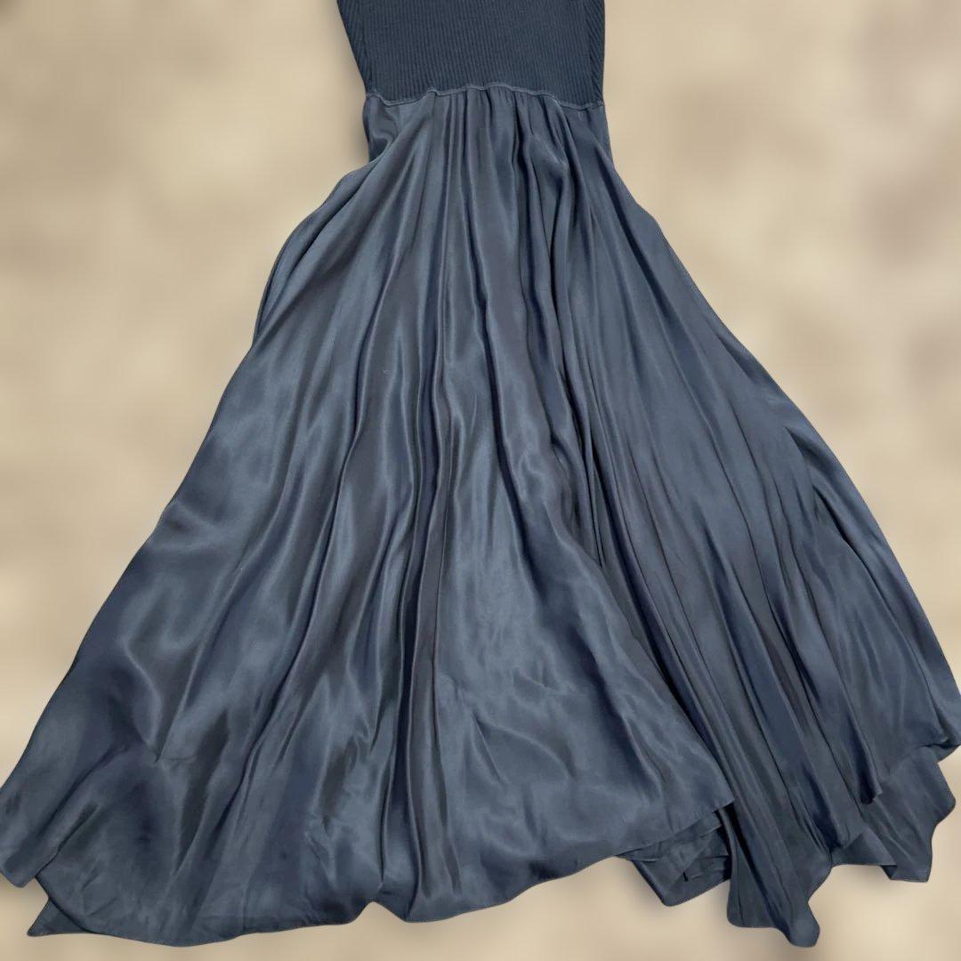 theoryダークネイビー パーティードレスとバルーンカーディガンセット