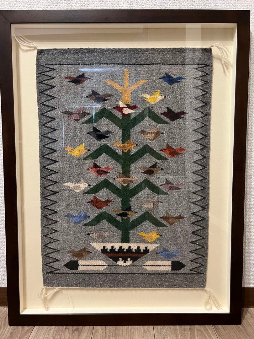 ナバホラグ 額装済み ツリーオブライフ ヴィンテージ