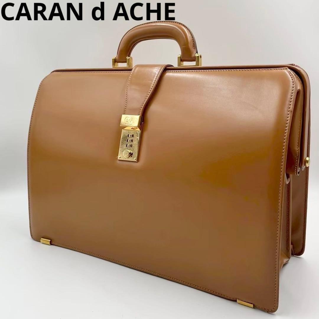 極美品　カランダッシュ　レザーブリーフケース　ダレスバッグ　本革　キャメル