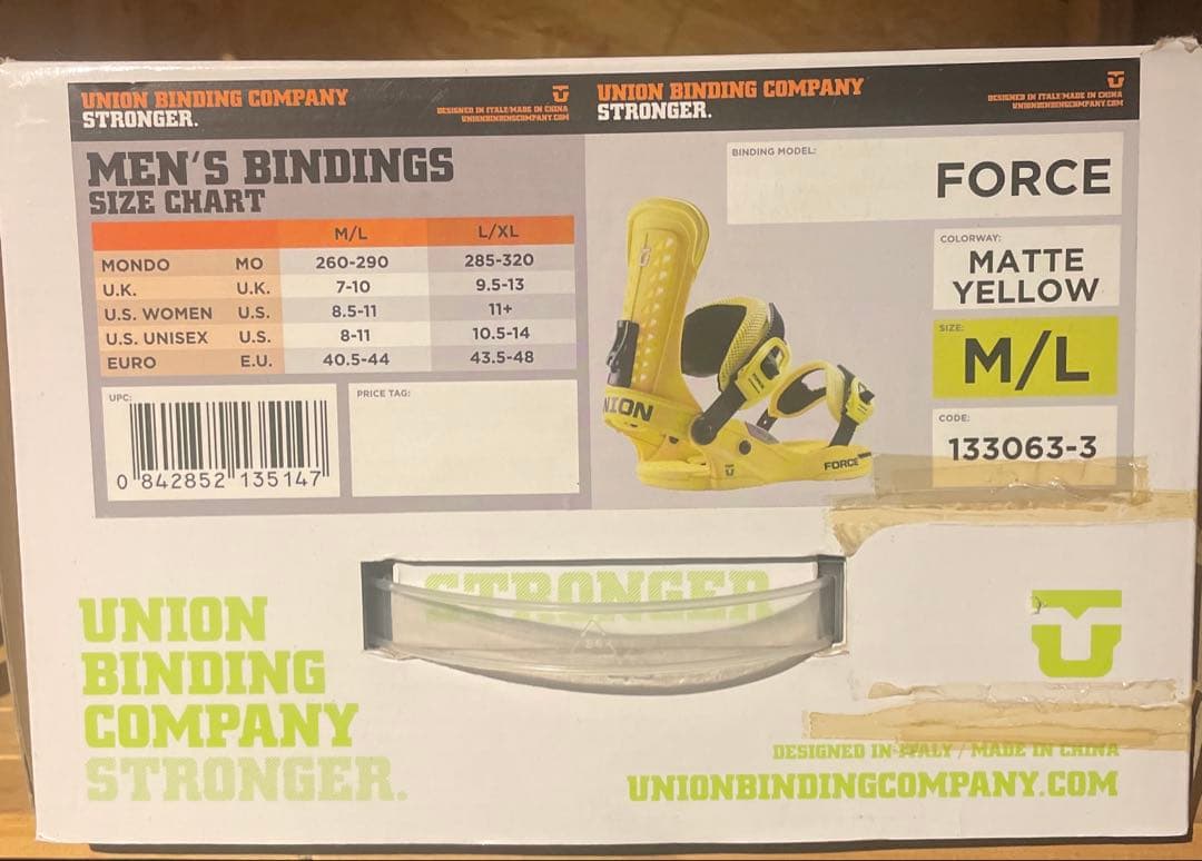 【送料込み】★UNIONバインディング★ユニオン フォースビンディング★メンズM