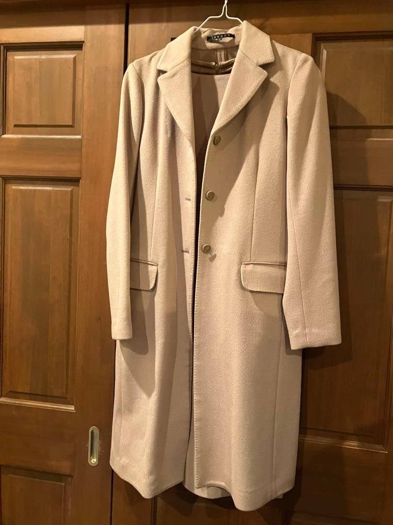 希少　セオリー　ウールとカシミヤ混ノースリーブワンピースとコートアンサンブル