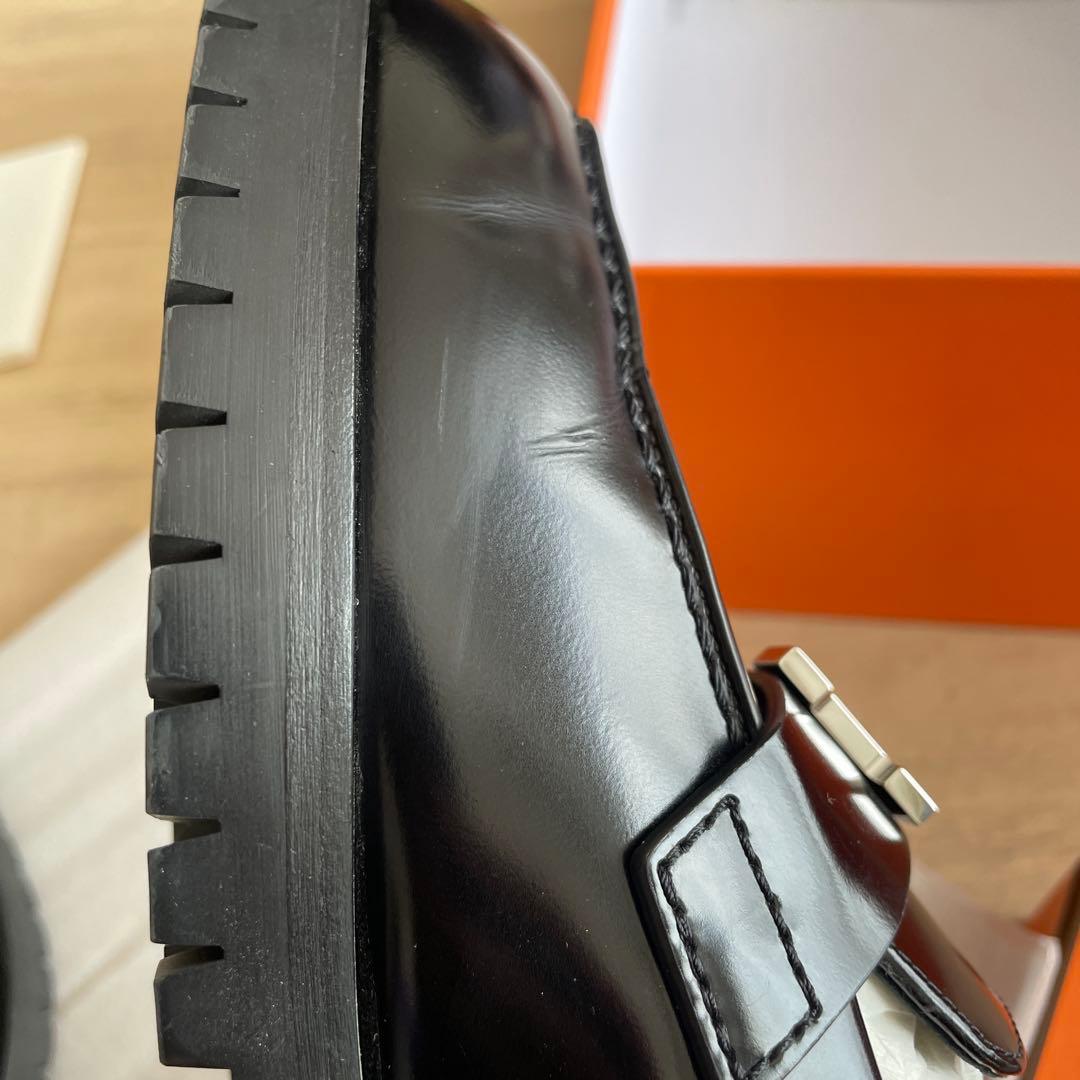 me　美品エルメス　ローファー フォーブル　36.5センチ　モカシン　厚底