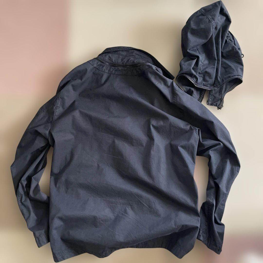 STONE  フードシャツジャケット ネイビー　XL