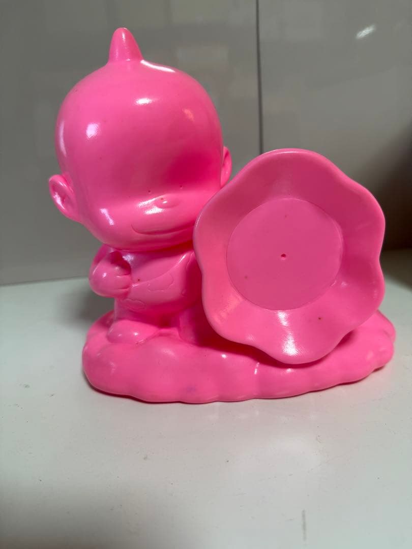 昭和レトロ 風小僧 日本製 販促ノベルティ マスコット 当時物 ピンク 箱付