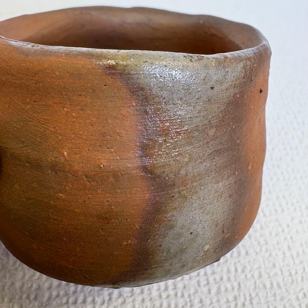 中村六郎作　備前酒呑　共箱付　備前焼　ぐい呑み　工芸品　骨董品