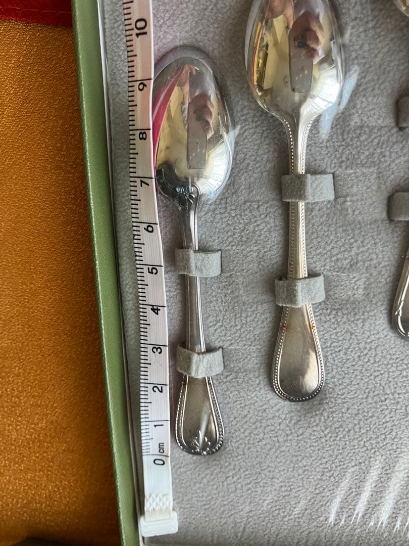 【未開封】クリストフル　シルバー　ティースプーン　５本セット　柄違い