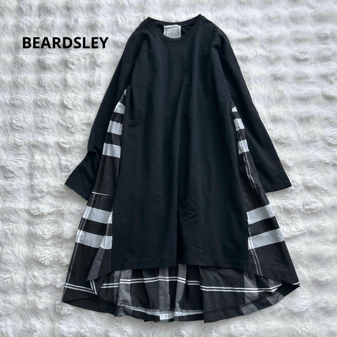 ビアズリー★ タフタビッグチェックワンピース　ブラック　チェック