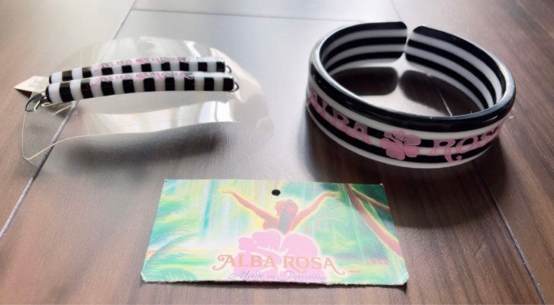 アルバローザ　幻の超レアボーダーアクリルバングルとヘアピンセット　平成ギャル