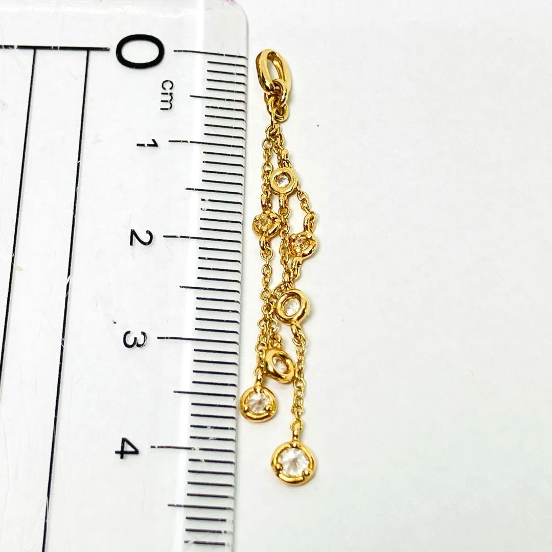 K14YG ダイヤモンド付 フリンジ ペンダントトップD:0.26ct