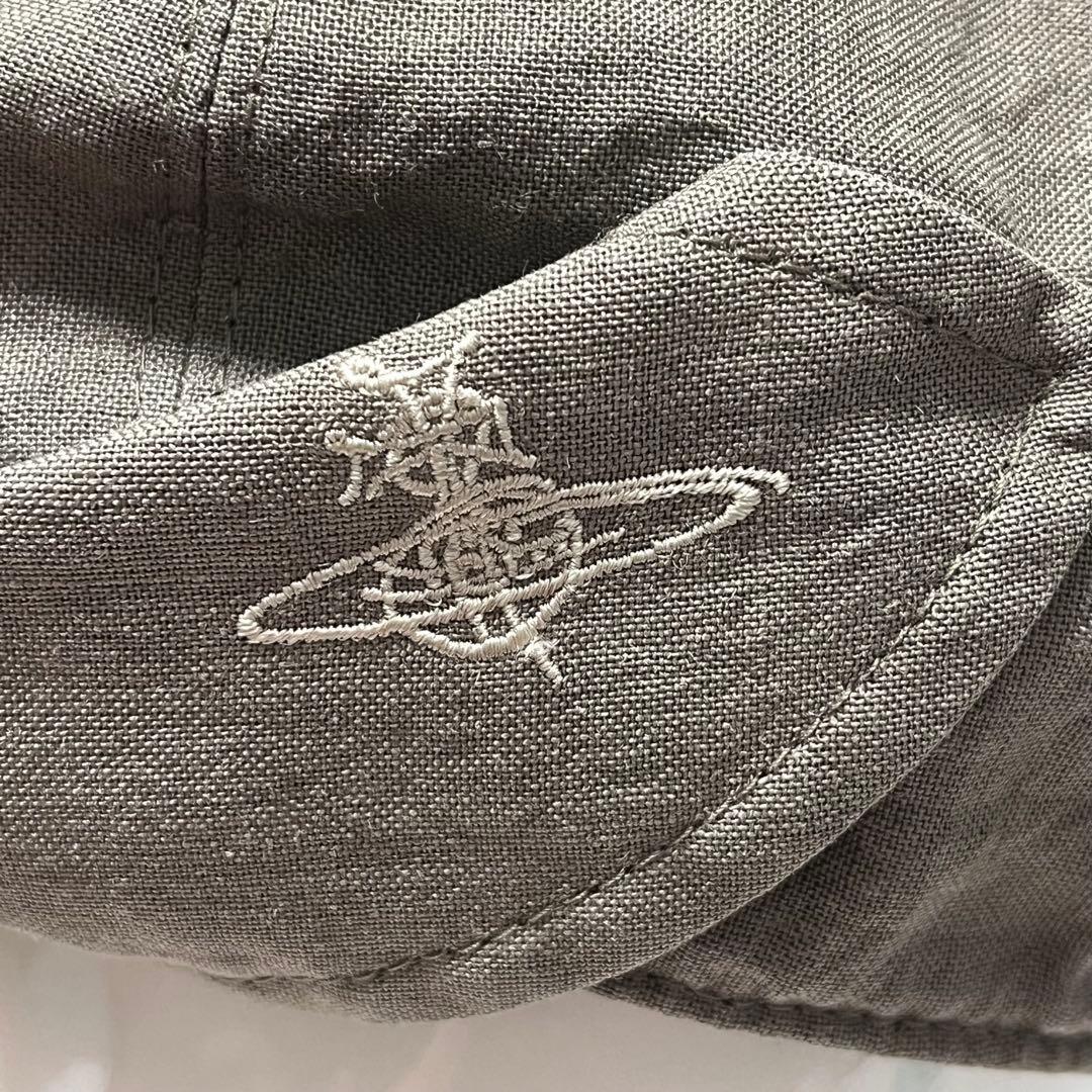 【美品】Vivienne Westwood 日本製オーヴ刺繍リネン製キャスケット