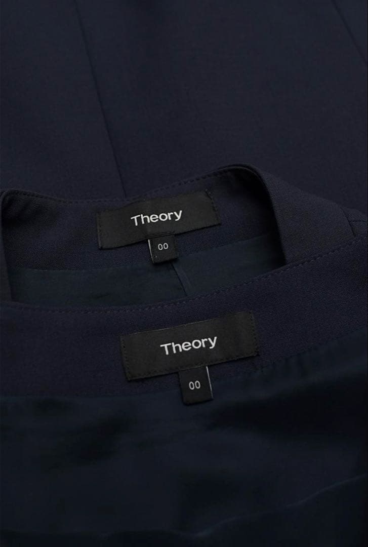 【Theory】セットアップ スーツ ノーカラー 00 ネイビー