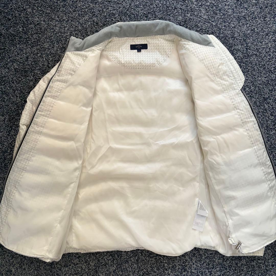 キャロウェイ　ダウンジャケット　総柄　2WAY　ブルゾン　ベスト　ホワイト系　L