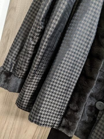 A929 シェアード　リアルファー　毛皮　シルク　リバーシブルコート　ライナー