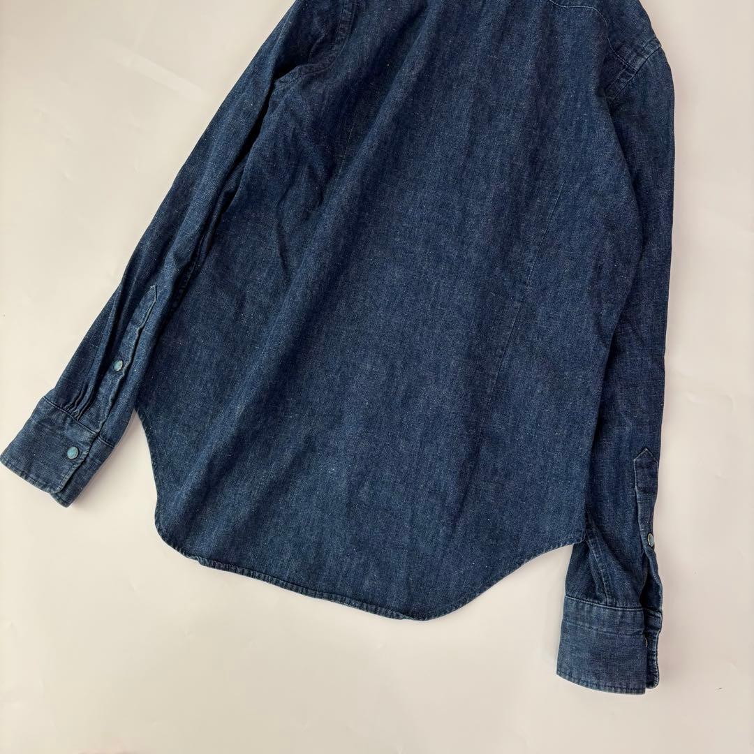 美品　ウィムガゼット デニムシャツ 長袖 羽織 ブルー