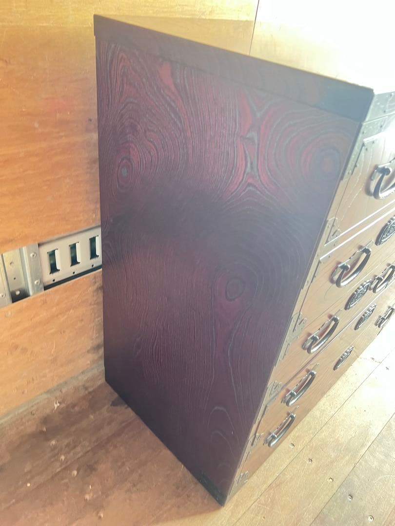 青木産業 江戸 整理箪笥 時代箪笥 5段チェスト 欅材 ケヤキ