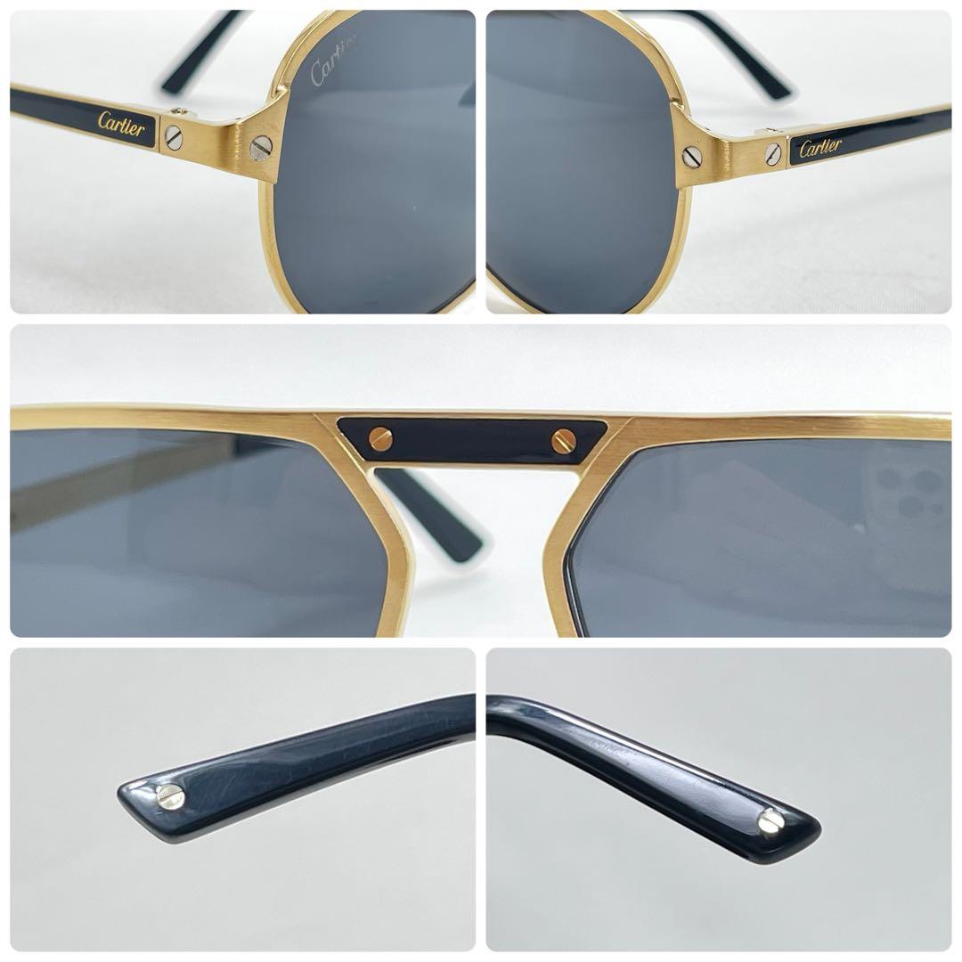 美品✨Cartier カルティエ サングラス CT0101S ティアドロップ 金