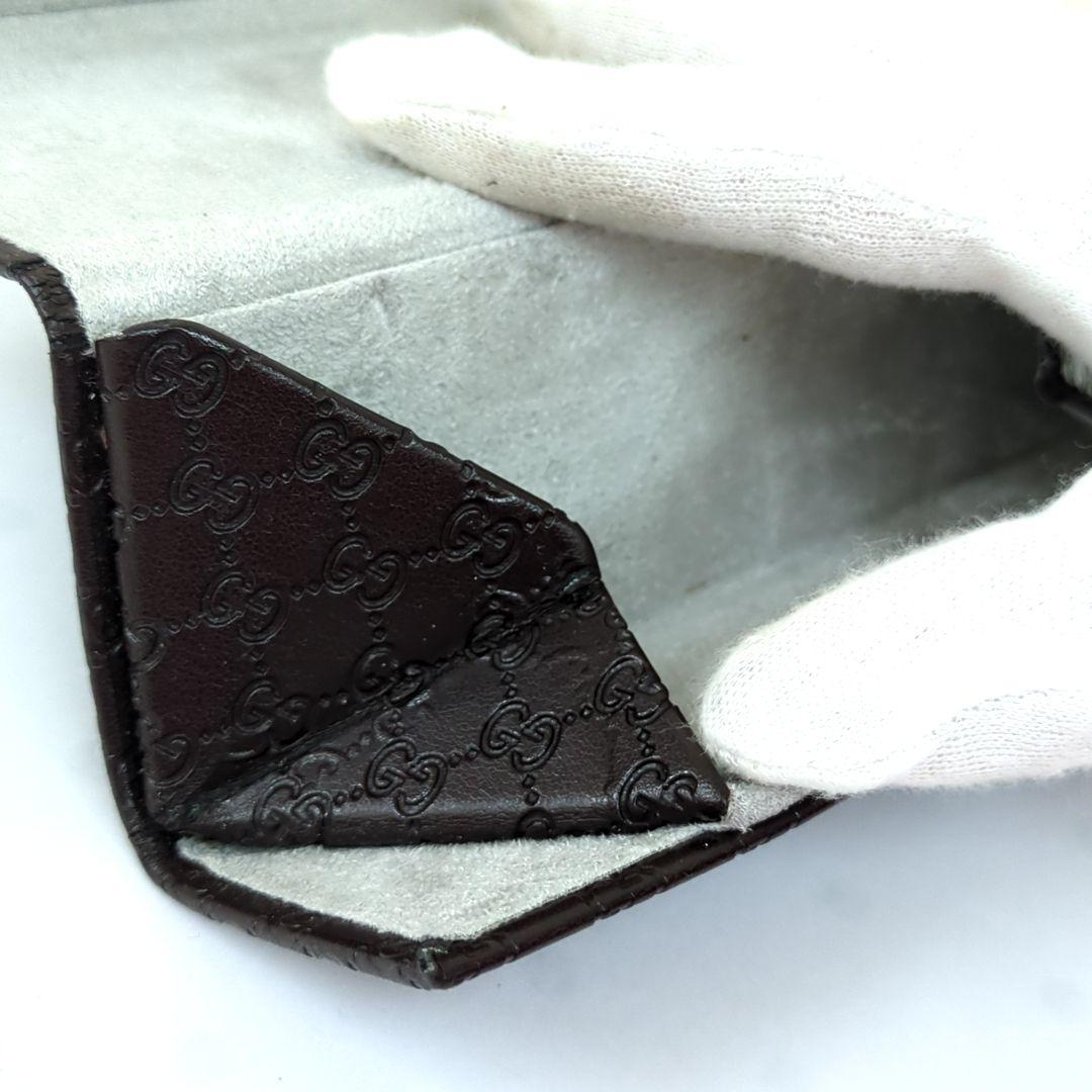 GUCCI グッチ メガネケース シマ レザー ダークブラウン グッチシマ