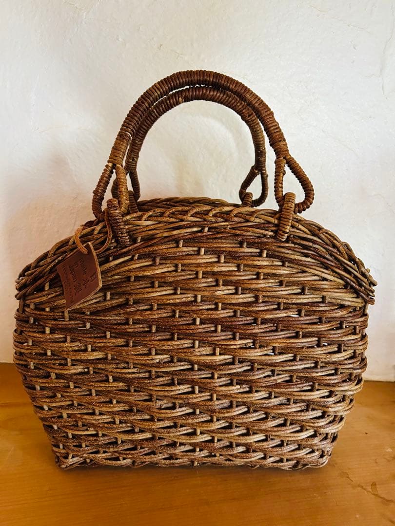 職人手作り　あけびつる編み　手提げカゴ