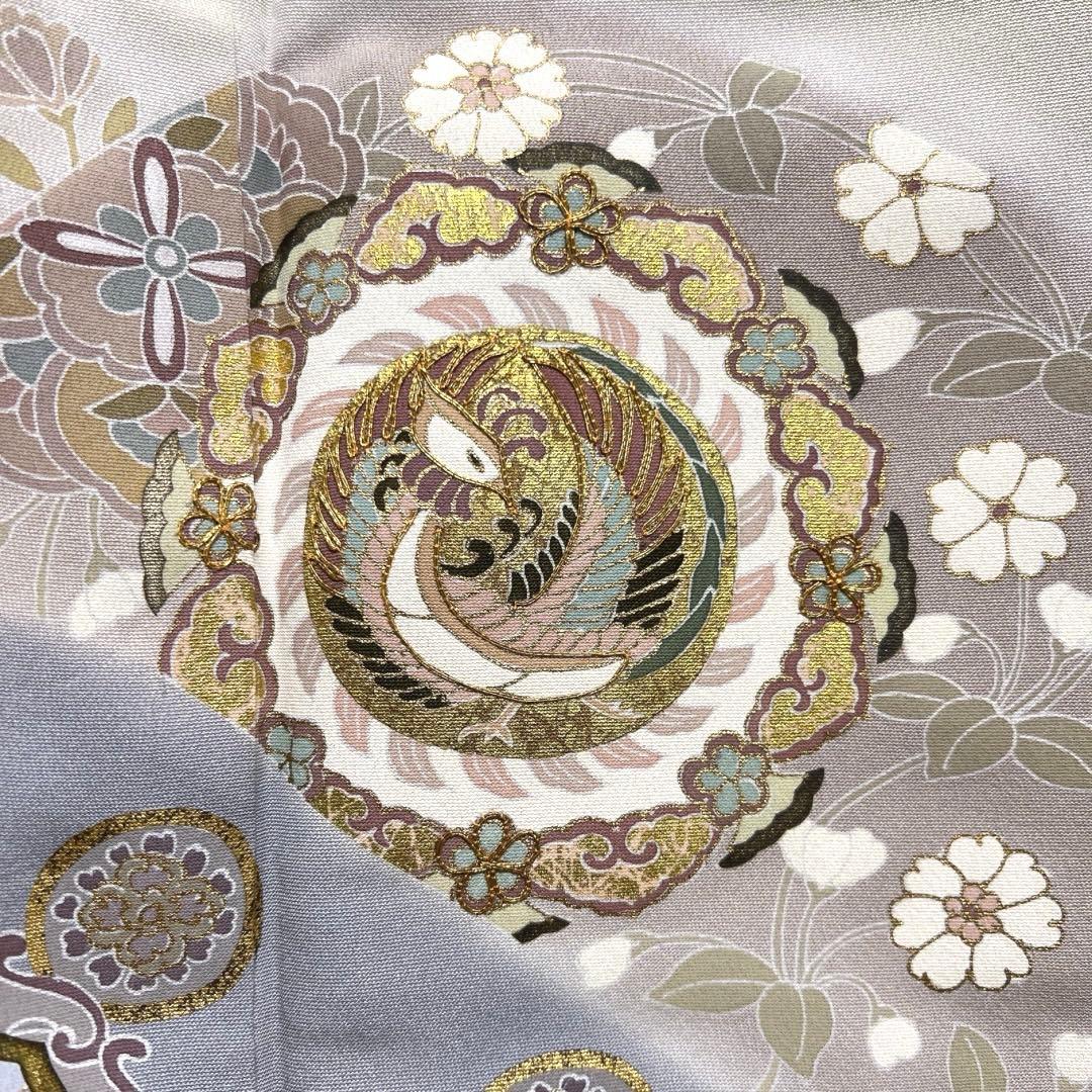 作家もの　色留袖　金駒刺繍　鳳凰紋　華紋　唐花　比翼付き　着物　033a d