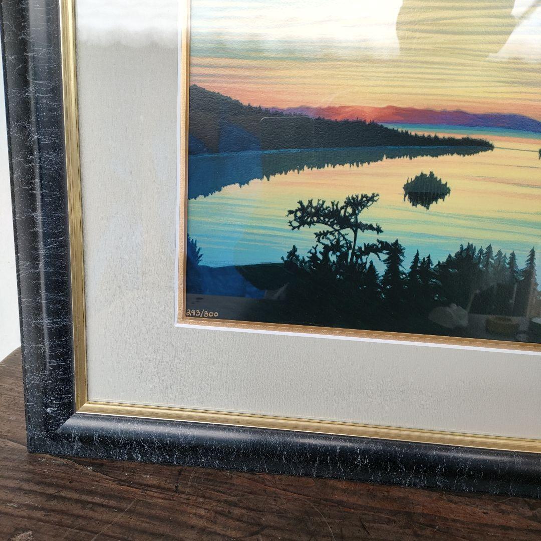 【真作】デイビッド・ガエーゴス エメラルドベイサンライズ シルクスクリーン 版画