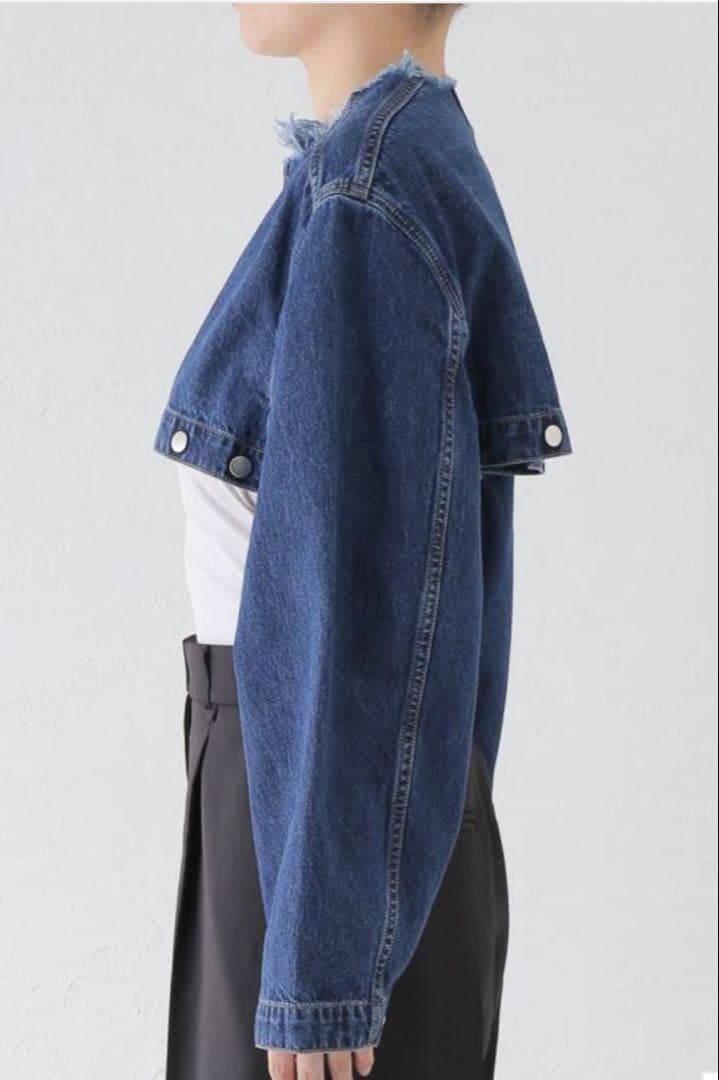 CURRENTAGE / カレンテージ ノーカラーデニムジャケット