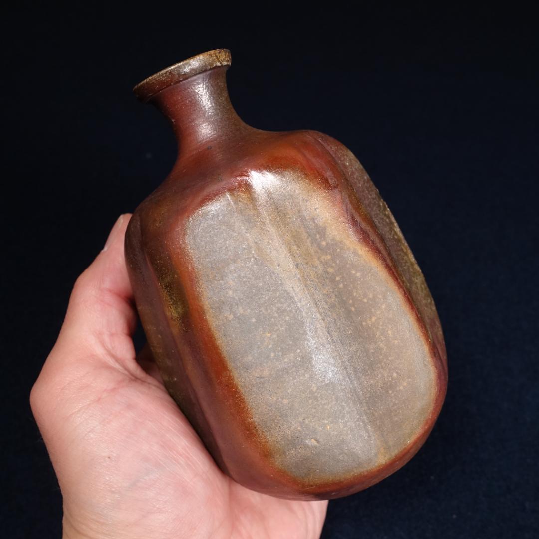 人間国宝 山本陶秀 長男 山本雄一 備前徳利酒呑 共箱