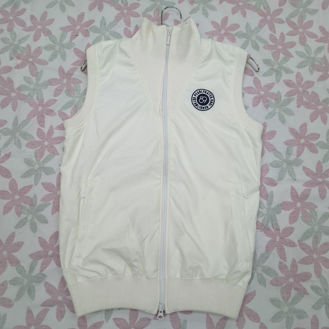 美品　パーリーゲイツ　ベスト　Lサイズ　ホワイト　切り替えニット