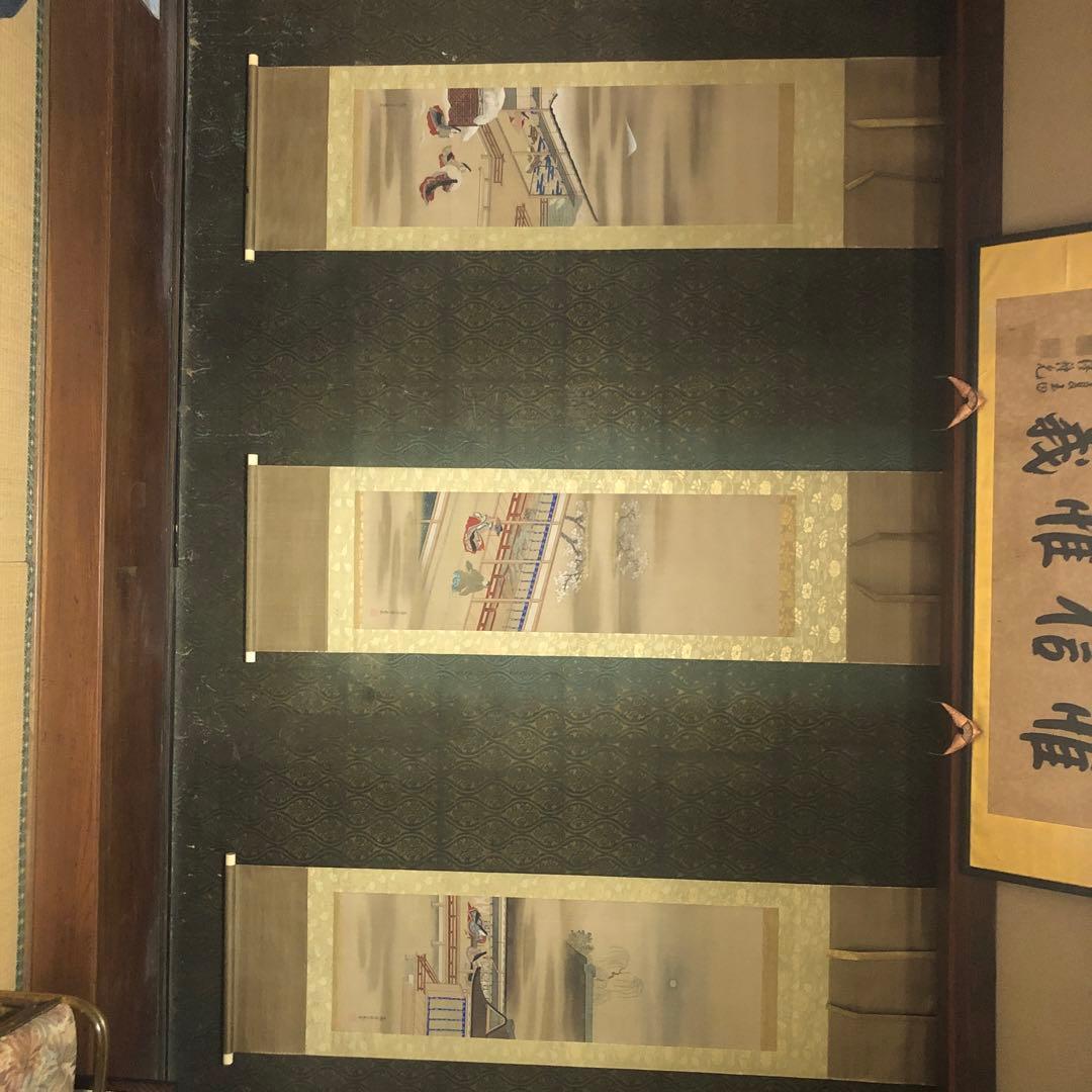 蔵の中にあった土佐光孚筆大和絵三幅対二重箱入