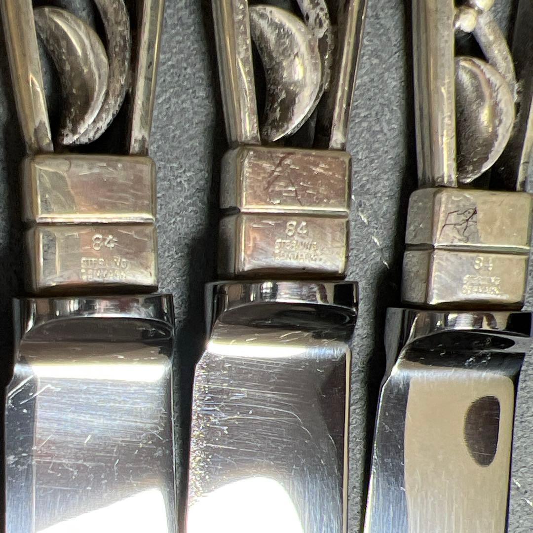 ジョージジェンセン　ブロッサムsterling925デザートナイフ6本　共袋付