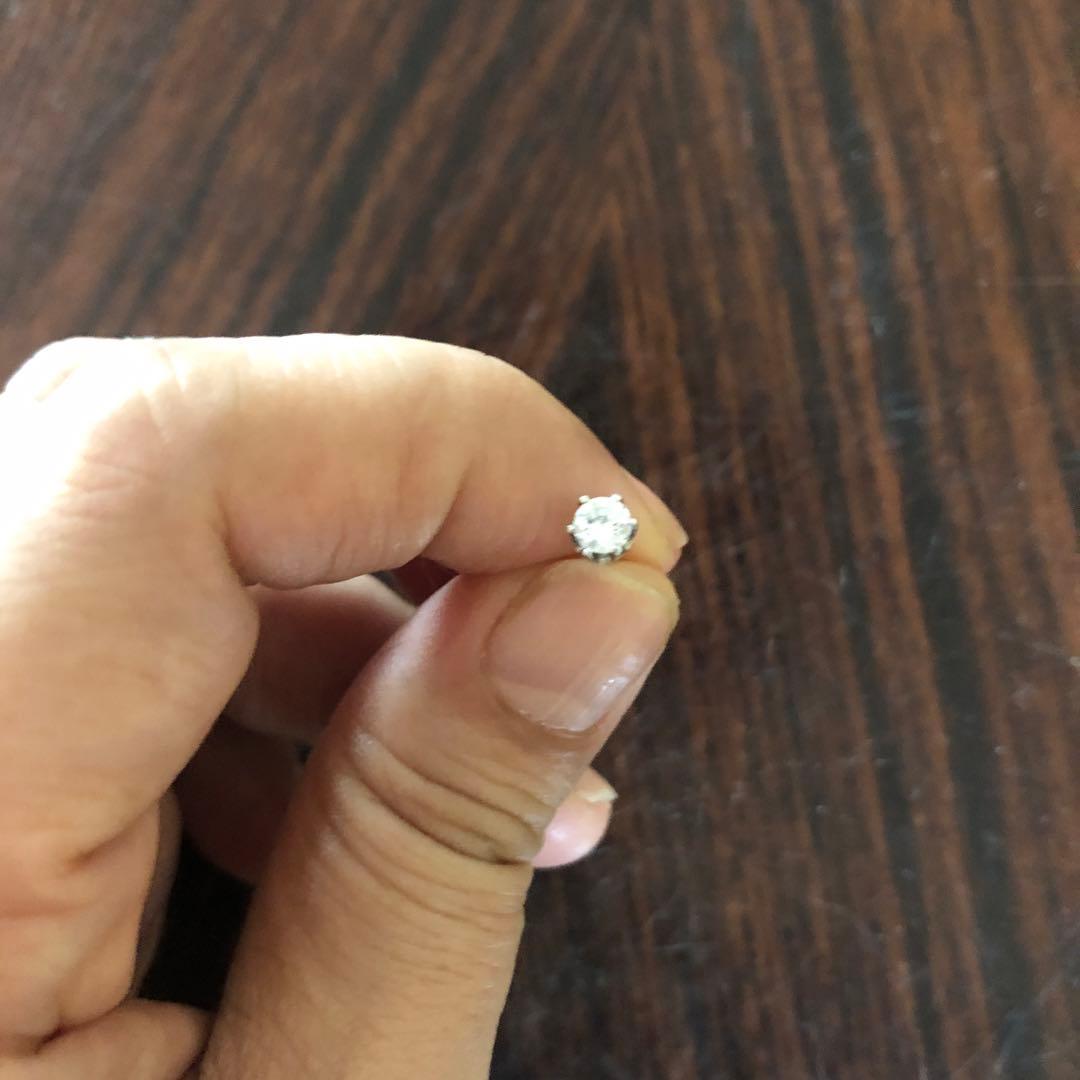 プラチナ一粒ダイヤモンドピアス0.213ct（片耳用）