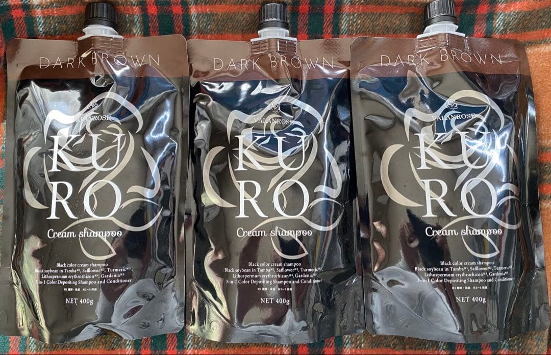 KURO ダークブラウン クリームシャンプー 400g×3個
