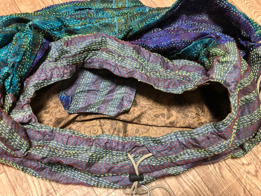 ★レア★ほぼ未使用★Leh レー シルク 袈裟バッグ 刺し子 ボディバッグ