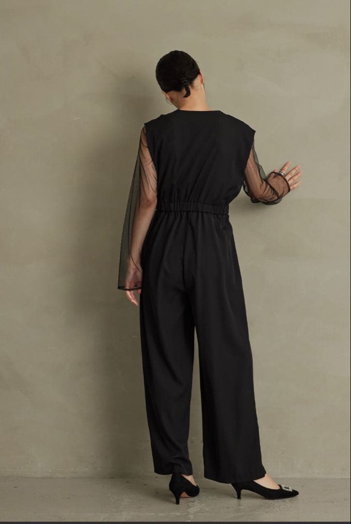 ♡niana / Kana スタンドアウトカラーオールインパンツ　ブラック　M