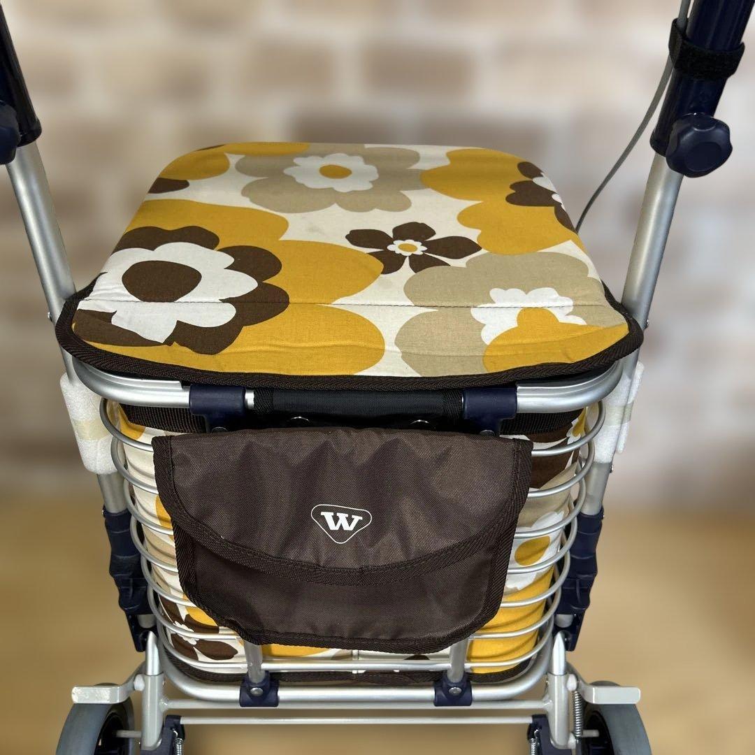 ユーバ産業 シルバーカー ショッピングカート スワレル イエロー 花柄