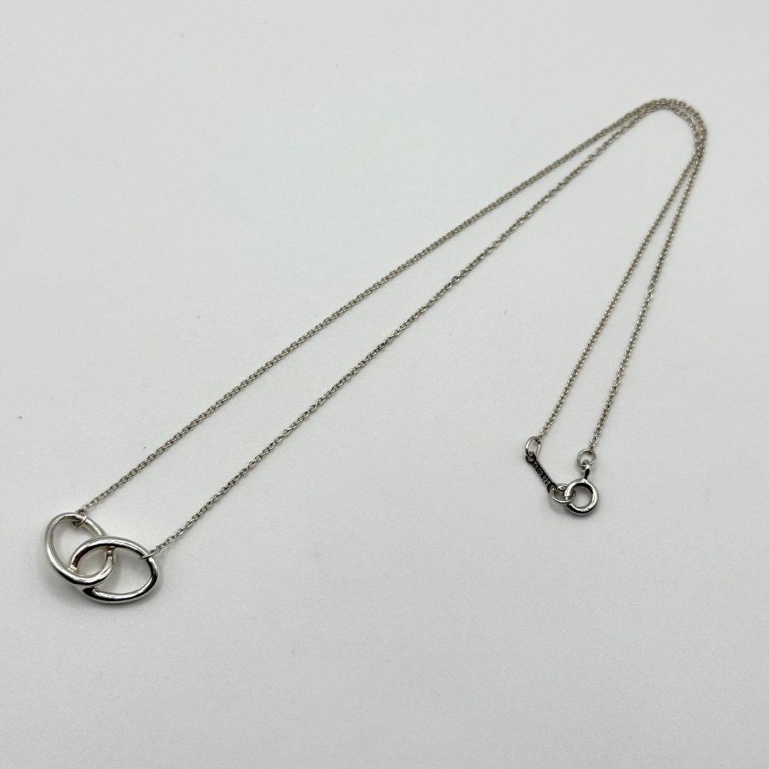美品 ティファニー ネックレス ダブルループ サークル 40cm シルバー