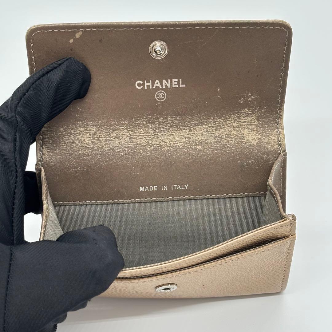 CHANEL カードケース キャビアスキン 17番台 ベージュ