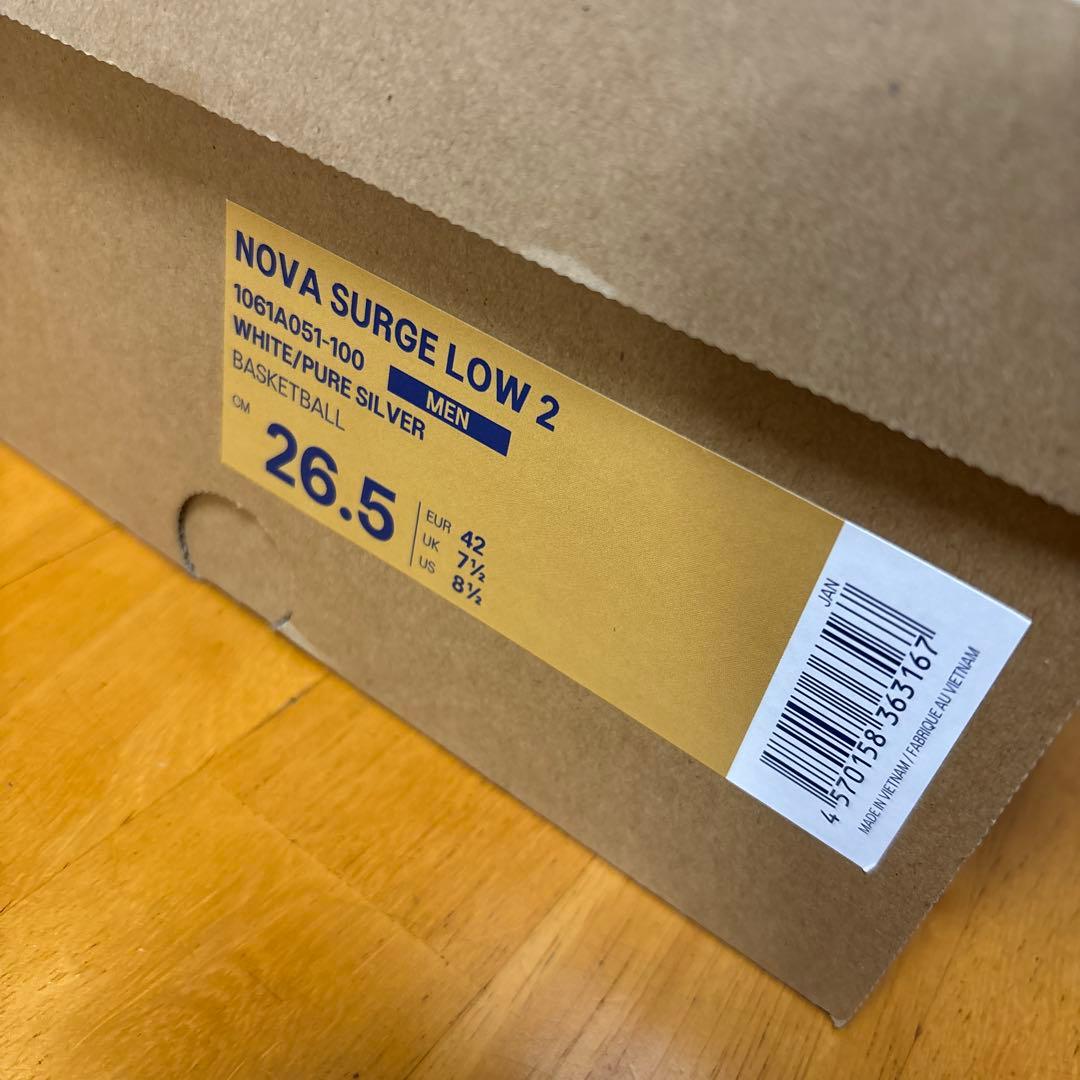シューズ(男性用) NOVA SURGE LOW2 asics 26.5 US8.5 white